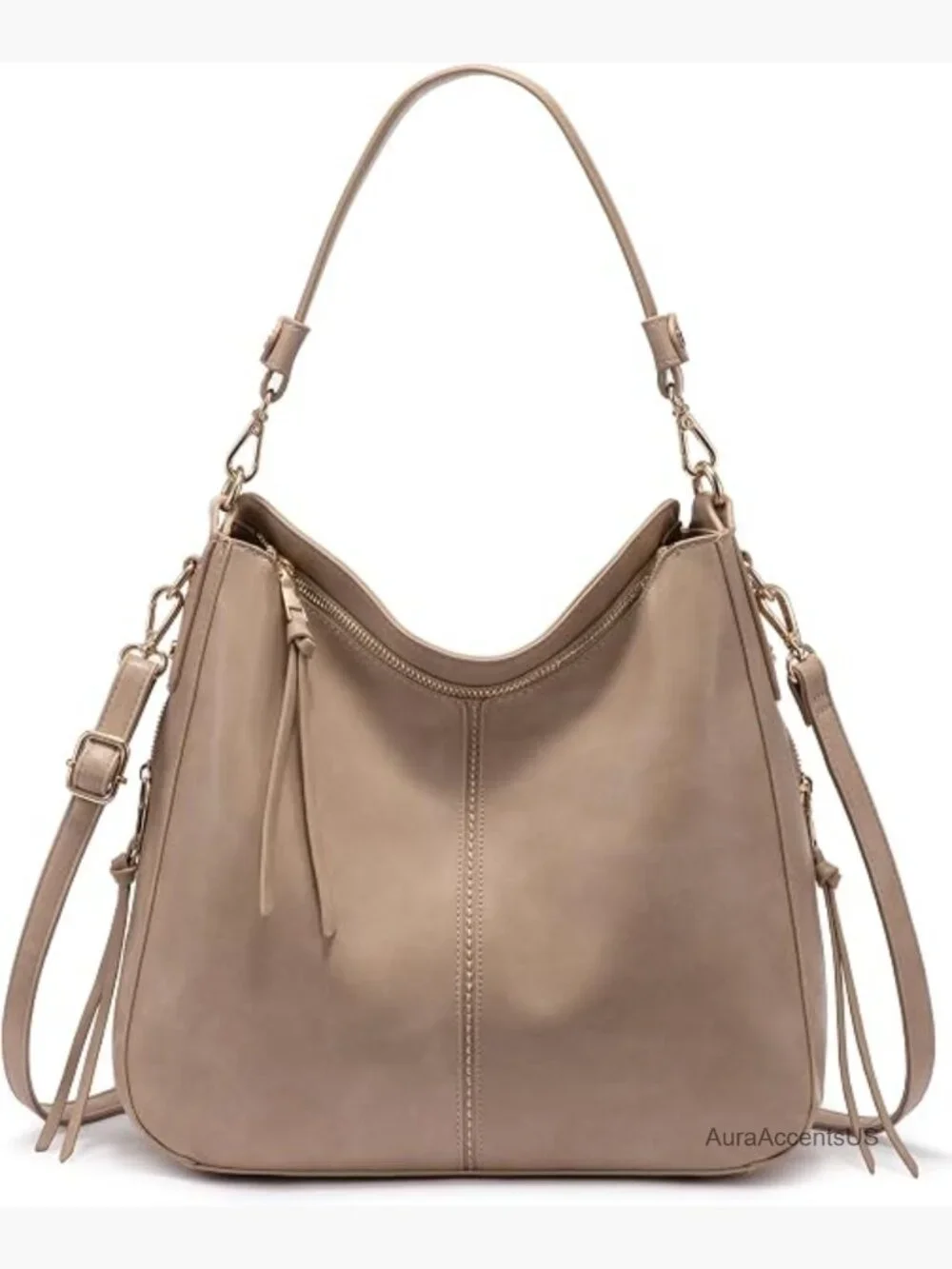 Faux Leather Hobo Crossbody Bag Large Capacity Shoulder Purse